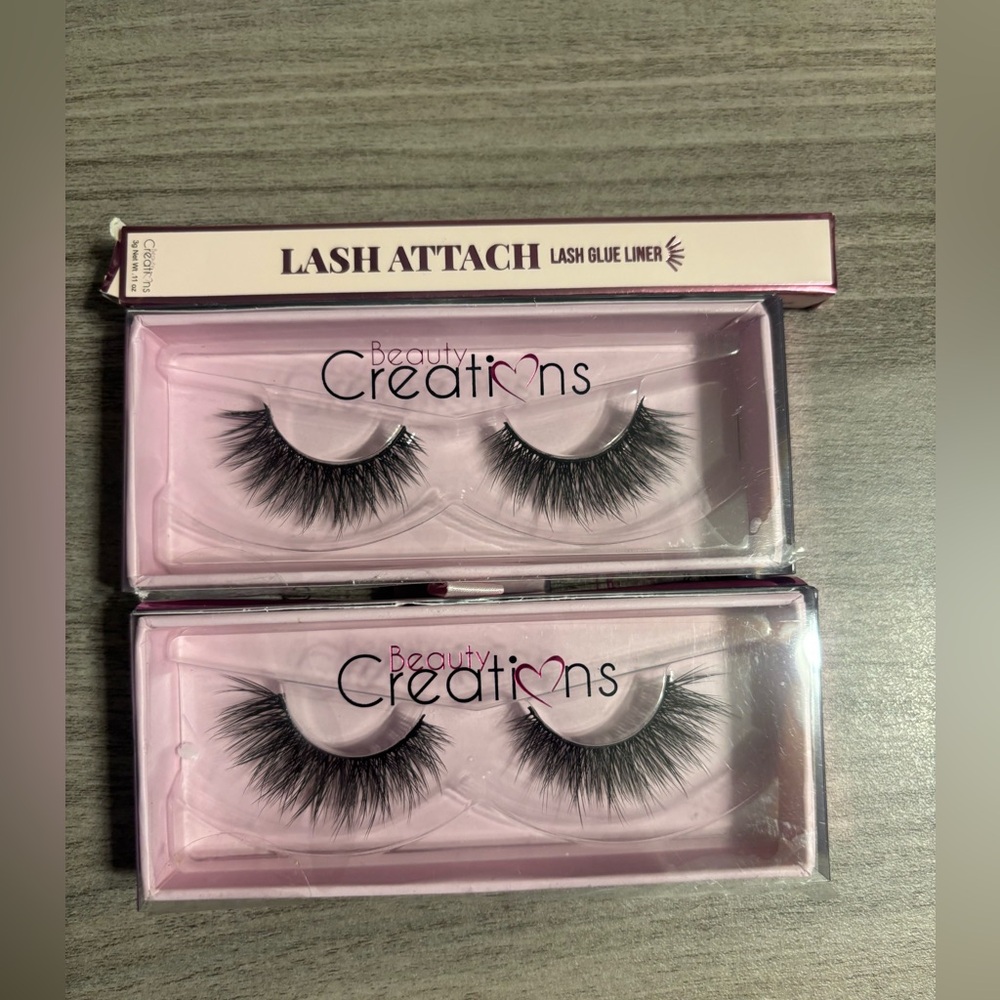 NWT / Set of two  3D Silk Lashes by Beauty Creations + Lash glue liner